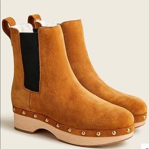 NWT J.Crew Faux Fur lined Clogs in suede